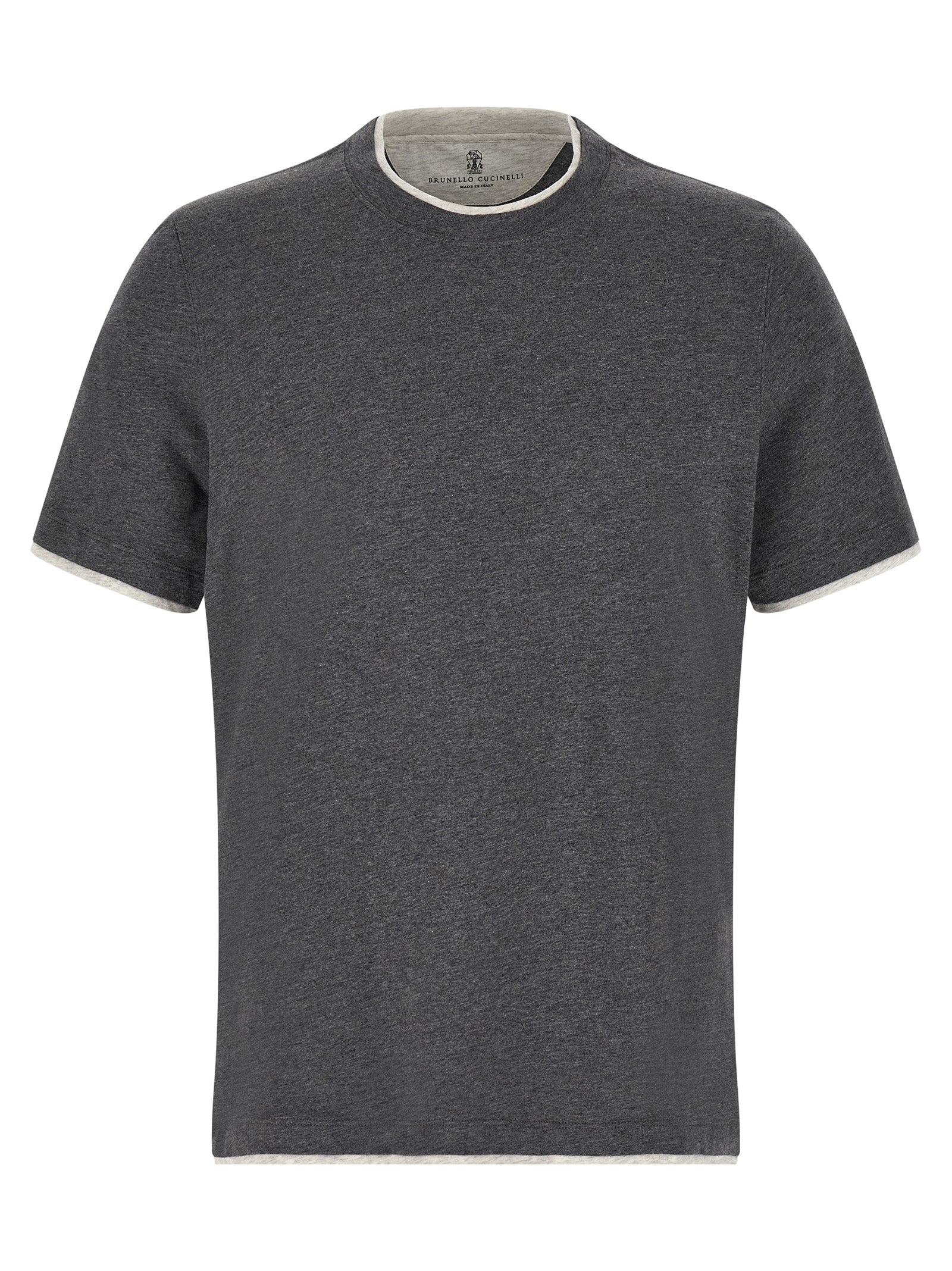 Brunello Cucinelli Gray Cotton T-Shirt