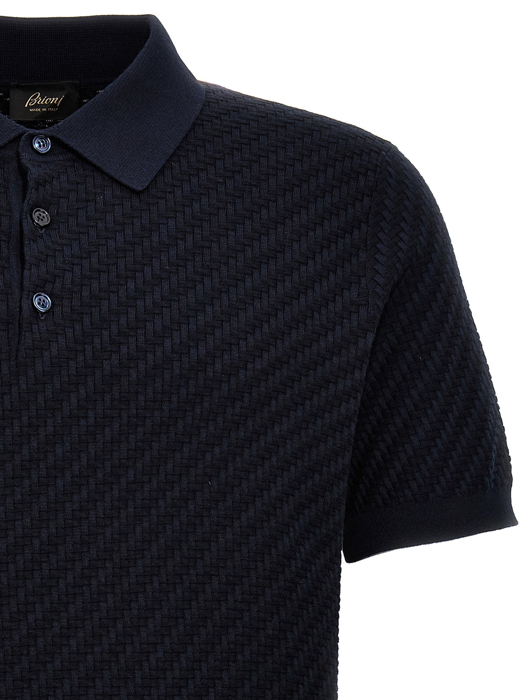 Brioni Blue Cotton Polo Shirt