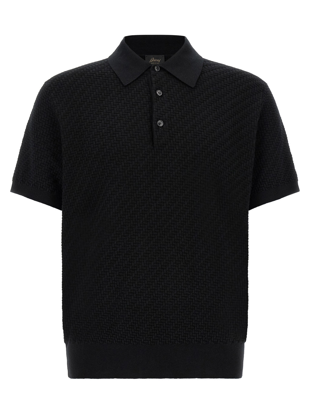 Brioni Black Cotton Polo Shirt