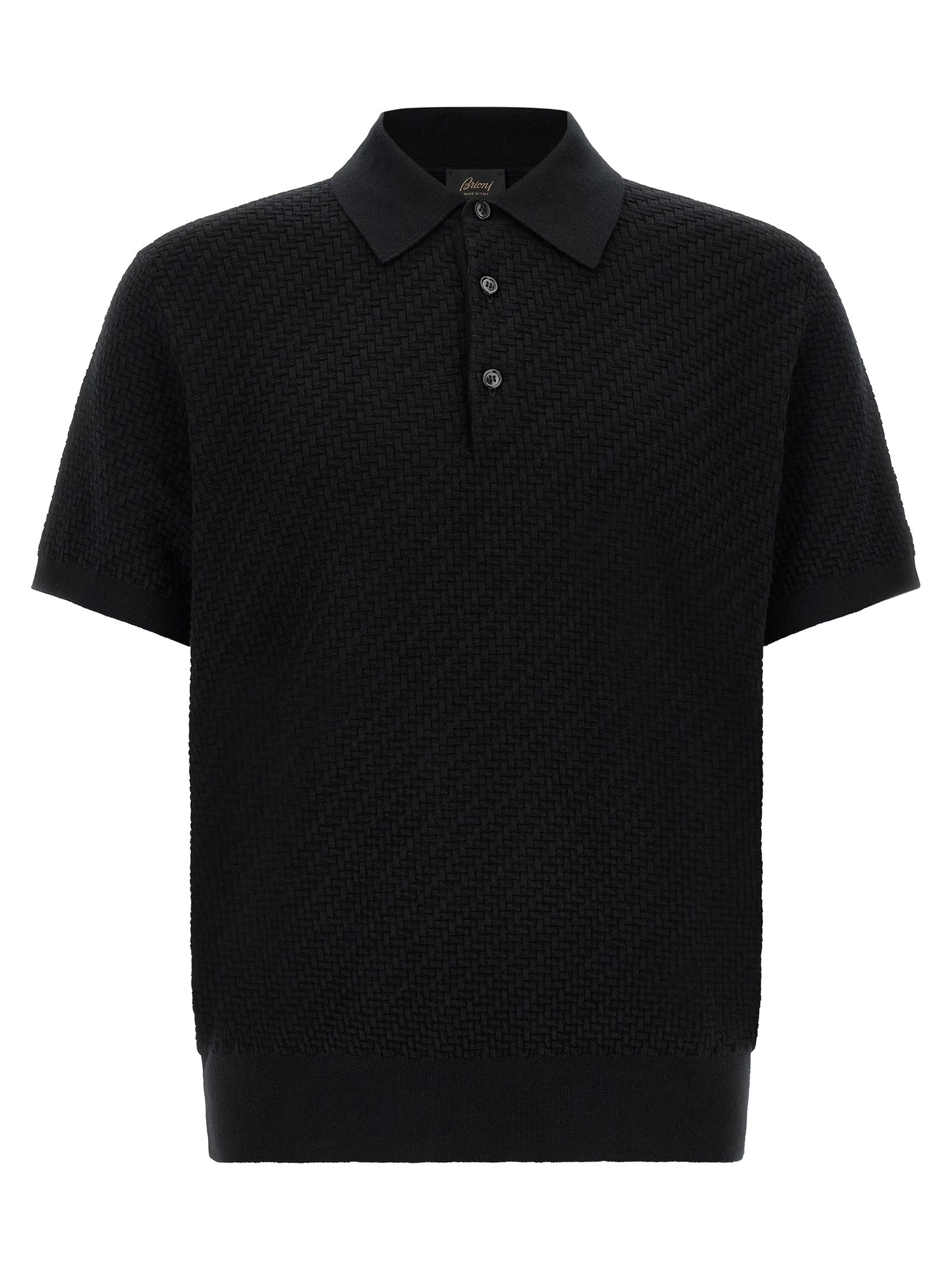 Brioni Black Cotton Polo Shirt