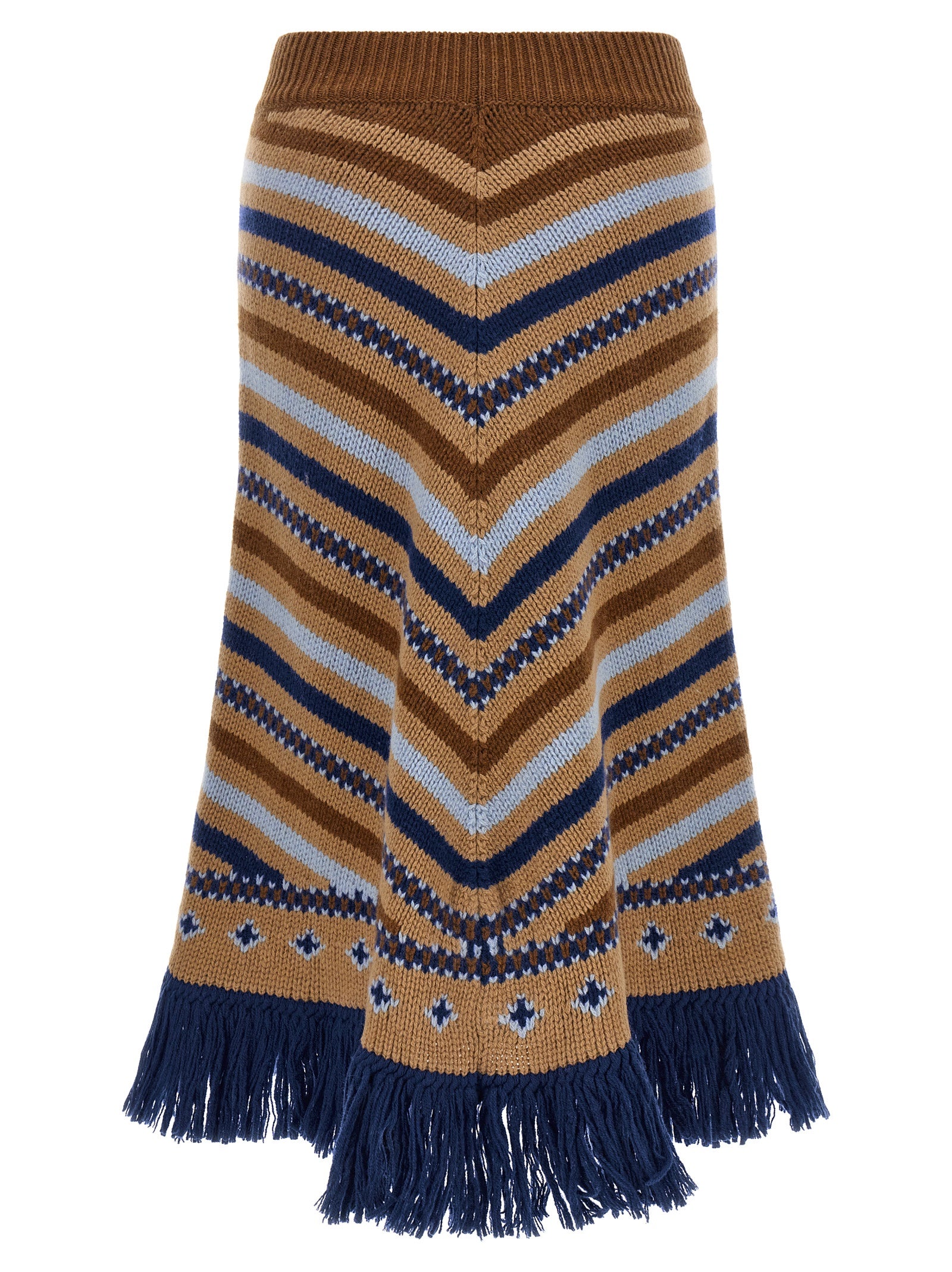 Alanui Multicolor Virgin Wool Midi Skirt