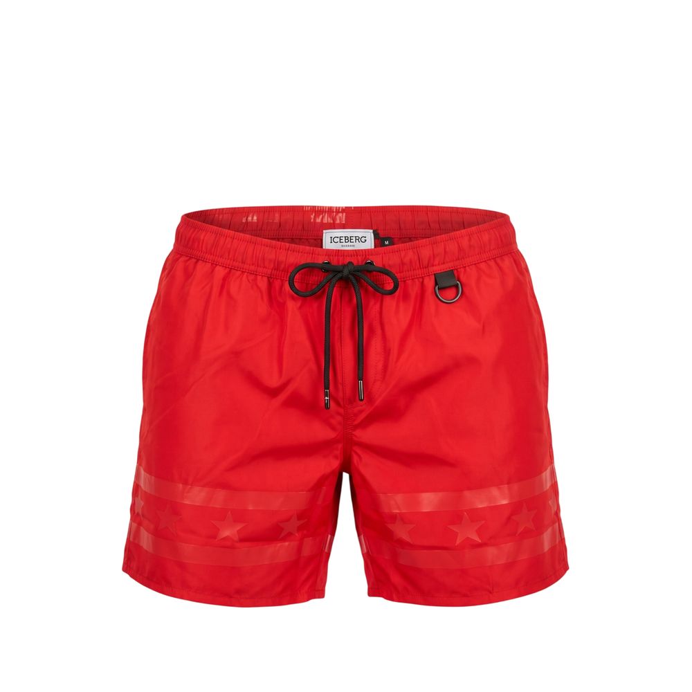 Short de bain homme Iceberg rouge en polyester