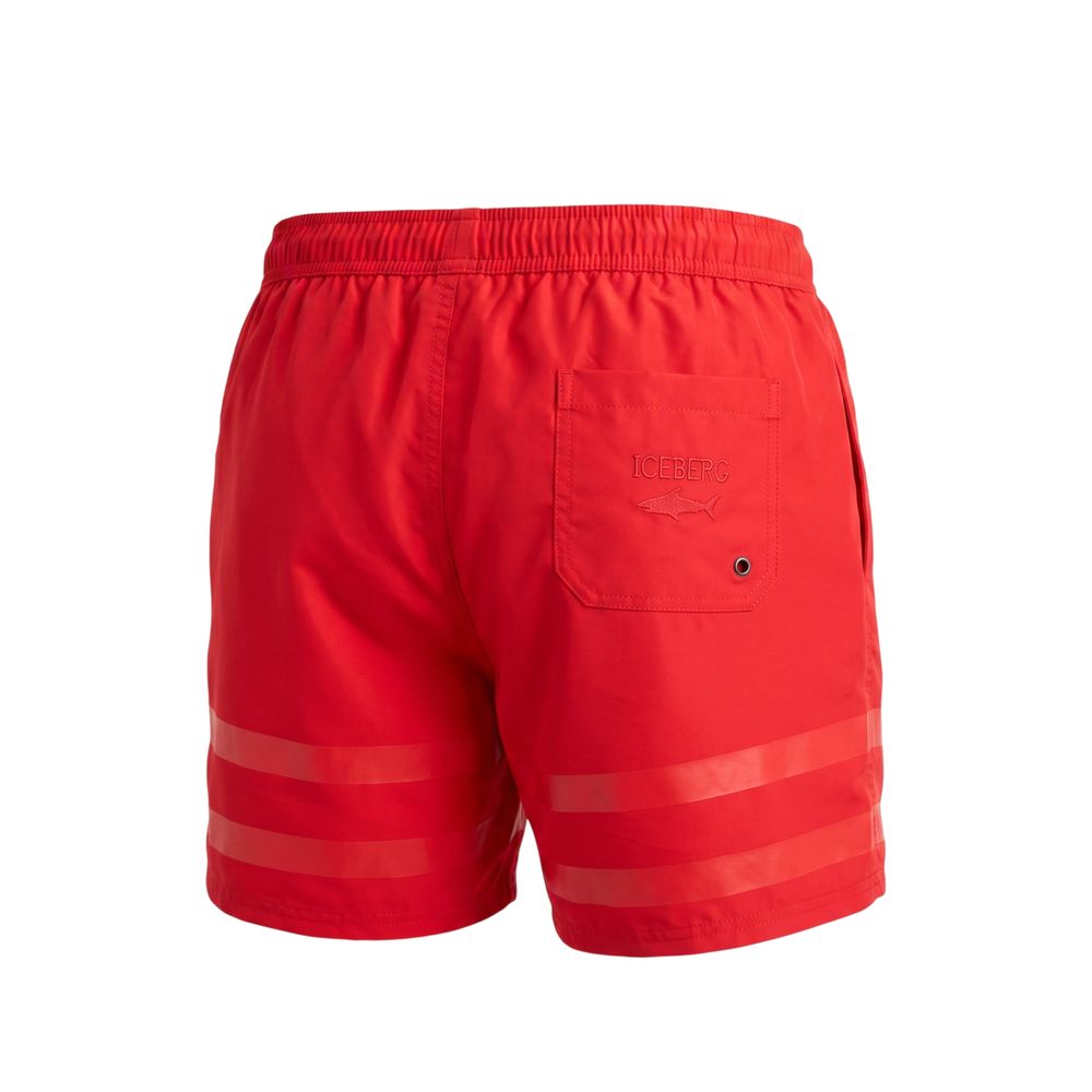 Short de bain homme Iceberg rouge en polyester