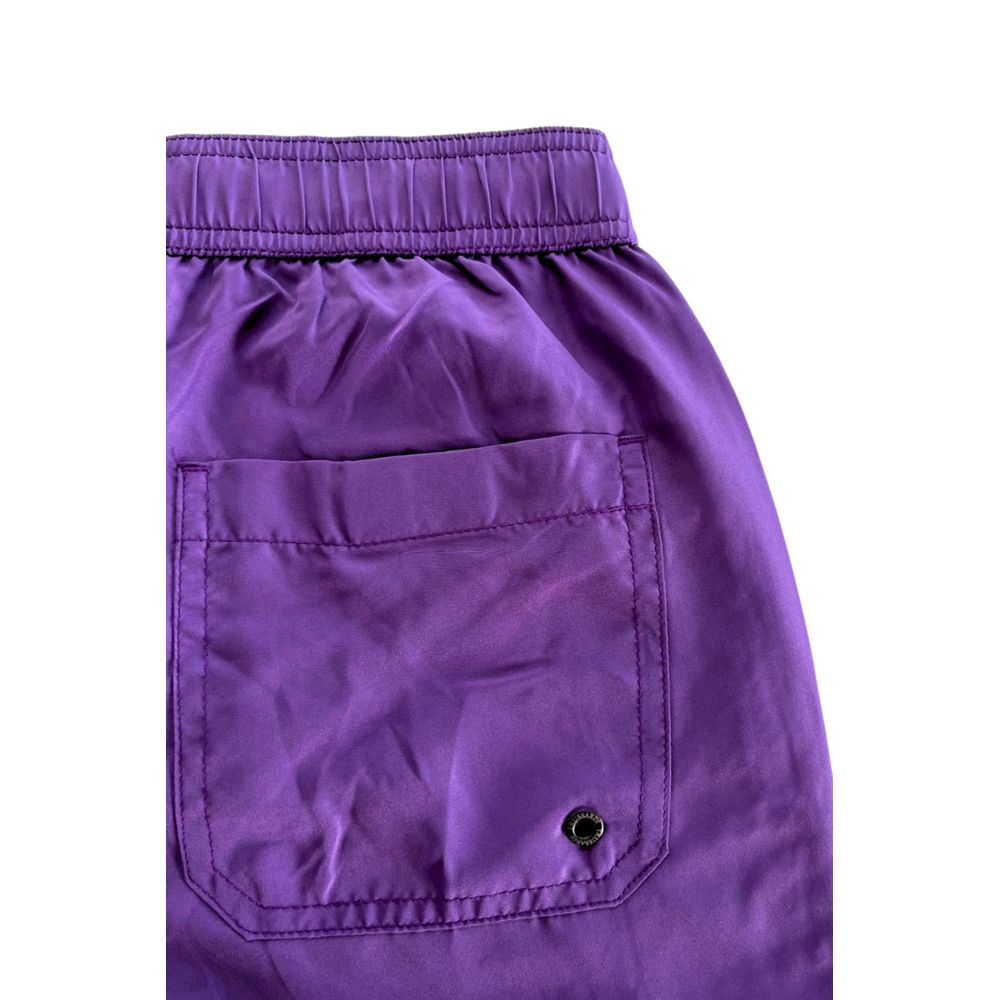 Trussardi Beachwear Lila Polyester Badeshorts für Herren