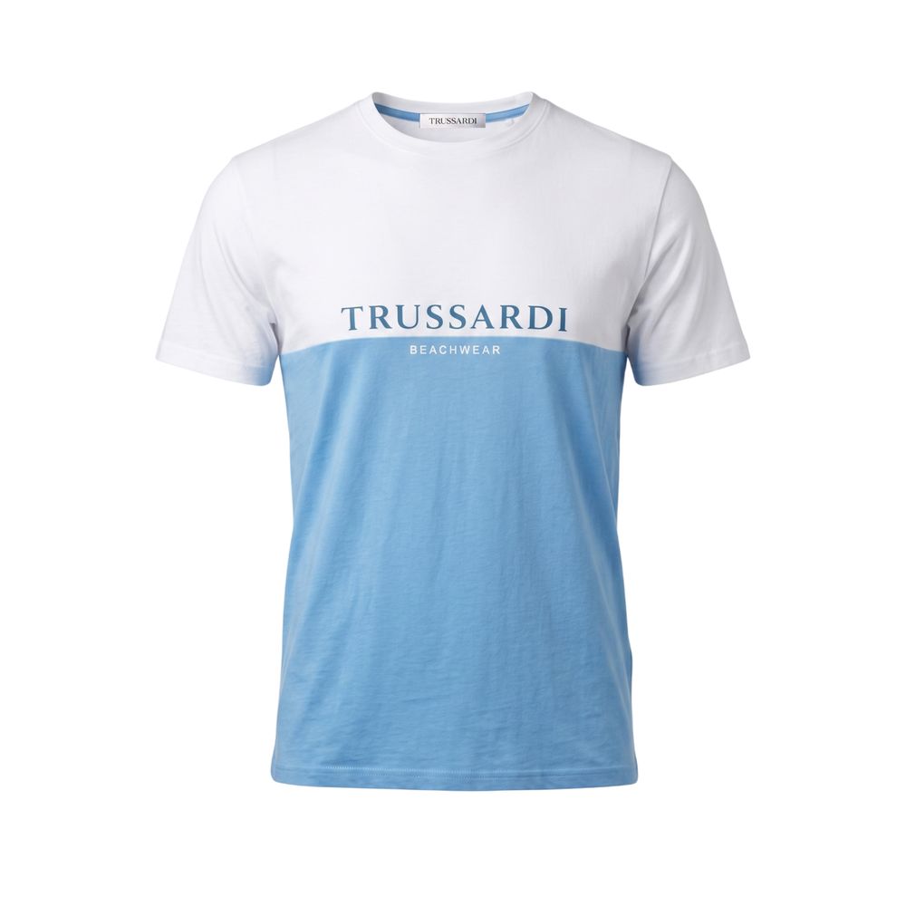 T-shirt homme en coton bleu clair Trussardi Beachwear
