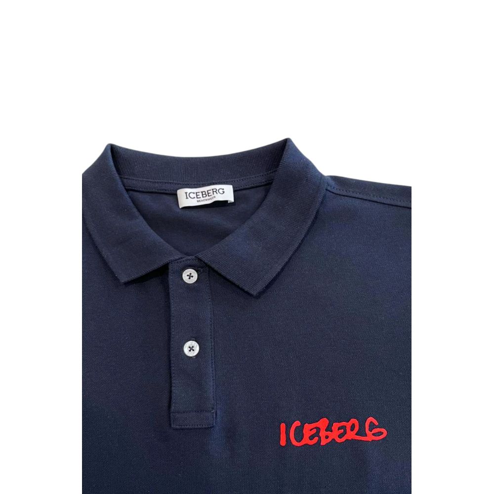 Polo en coton bleu Iceberg pour homme