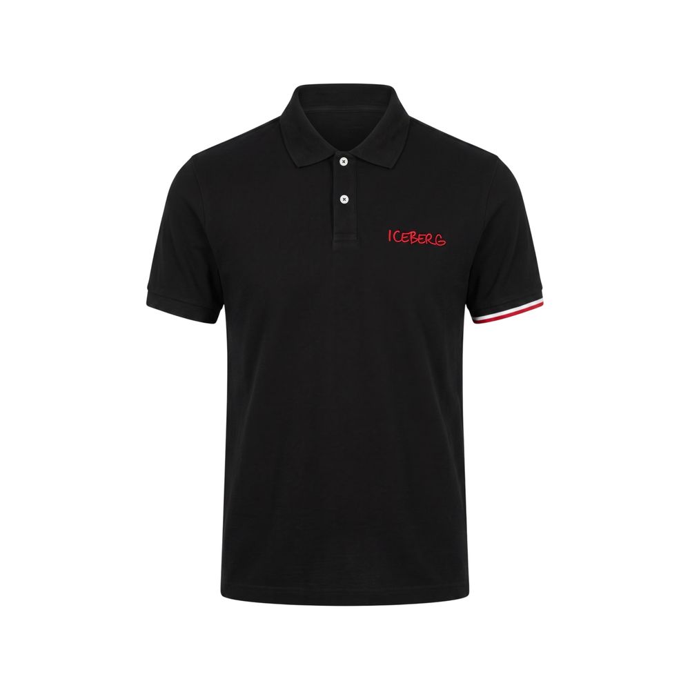 Polo homme Iceberg en coton noir
