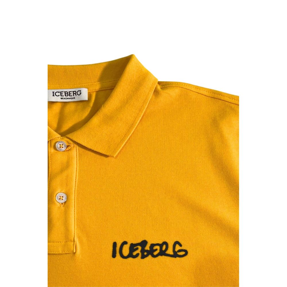Iceberg Gelbes Baumwoll-Poloshirt für Herren