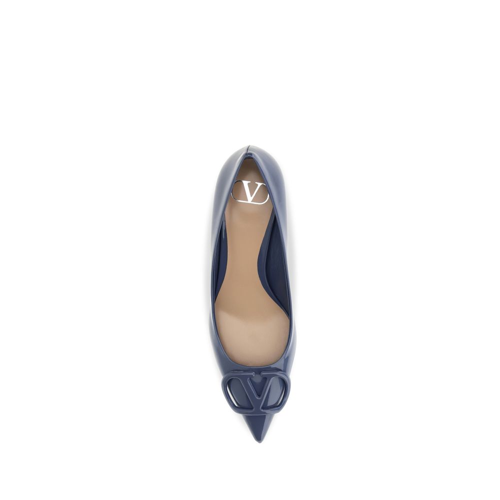 Valentino Garavani Blaue Kalbsleder Bos Taurus Pumps mit hohem Absatz