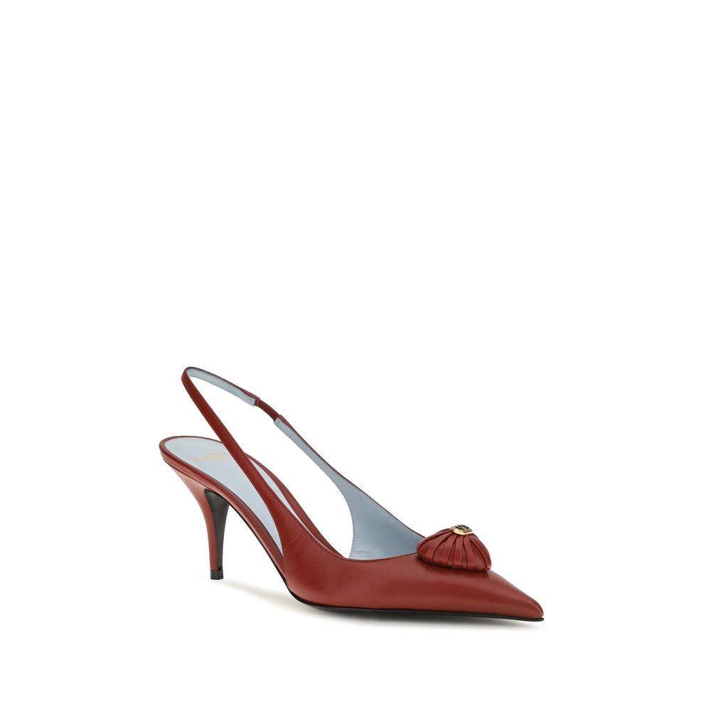 Valentino Garavani Rote Kalbsleder Bos Taurus Pumps mit hohem Absatz