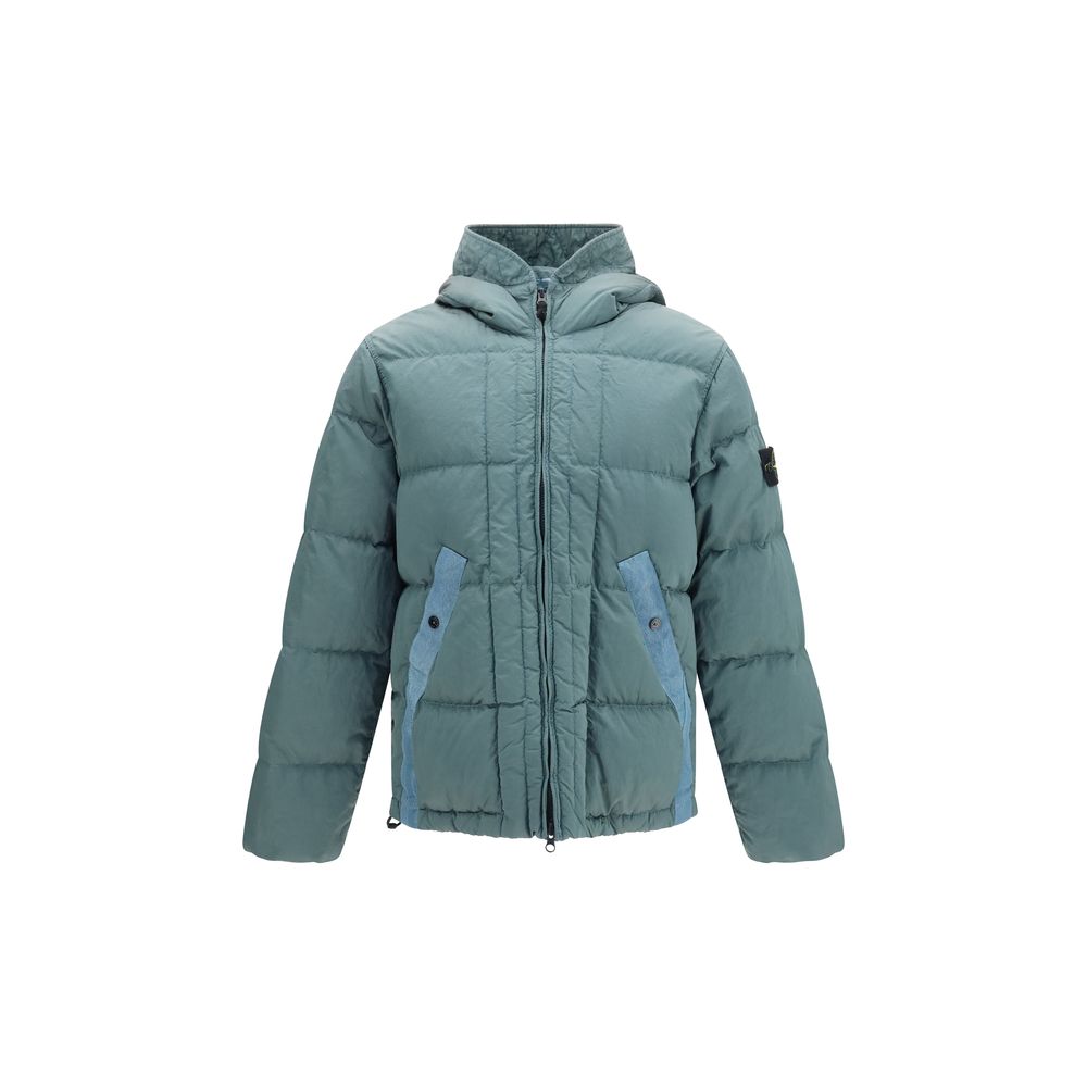 Stone Island Bicolor Polyamid-Jacke in voller Länge