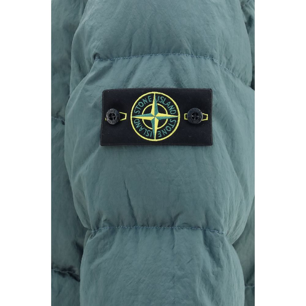 Stone Island Bicolor Polyamid-Jacke in voller Länge