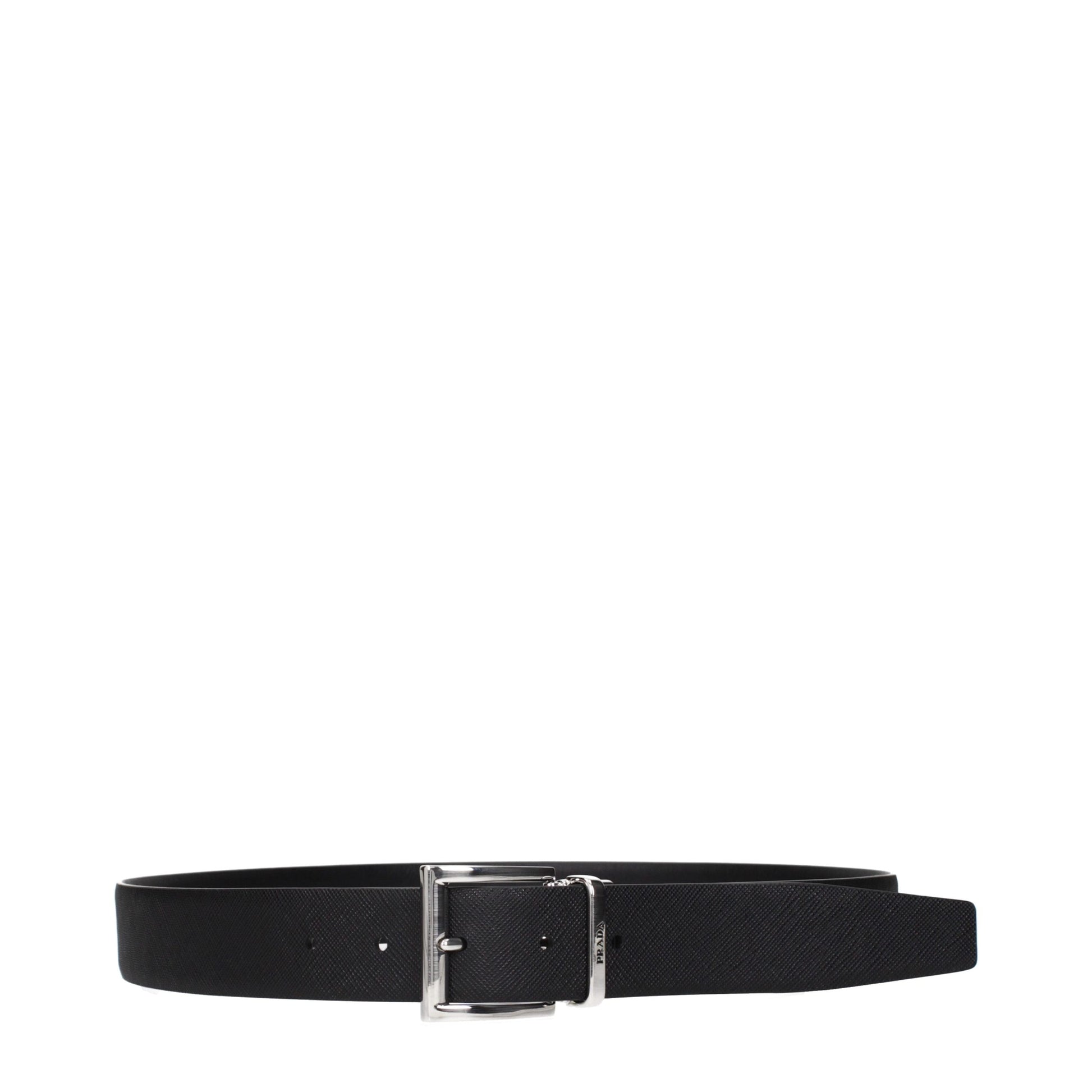 Prada Black Leather Regular Belt
