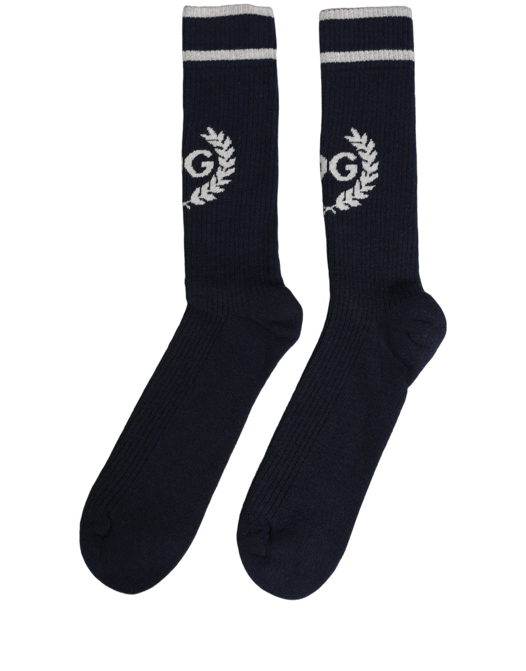 Dolce & Gabbana Herren kniehohe Socken marineblau mit DG-Logo