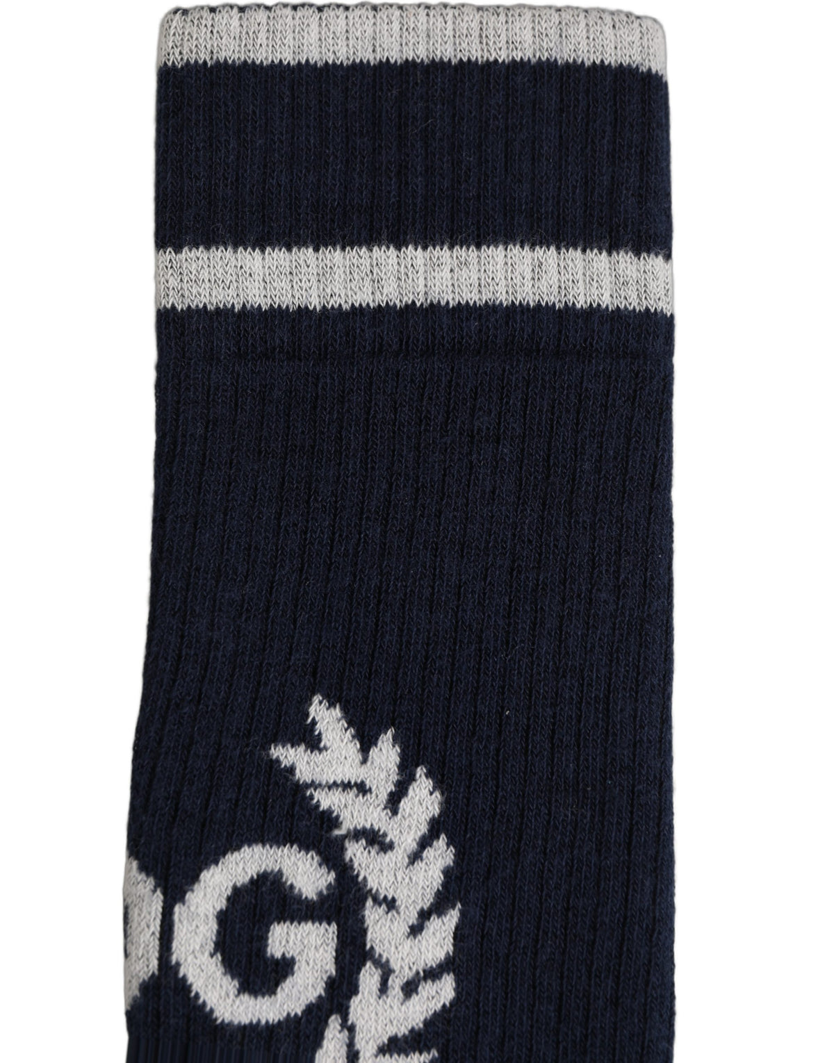 Dolce & Gabbana Herren kniehohe Socken marineblau mit DG-Logo
