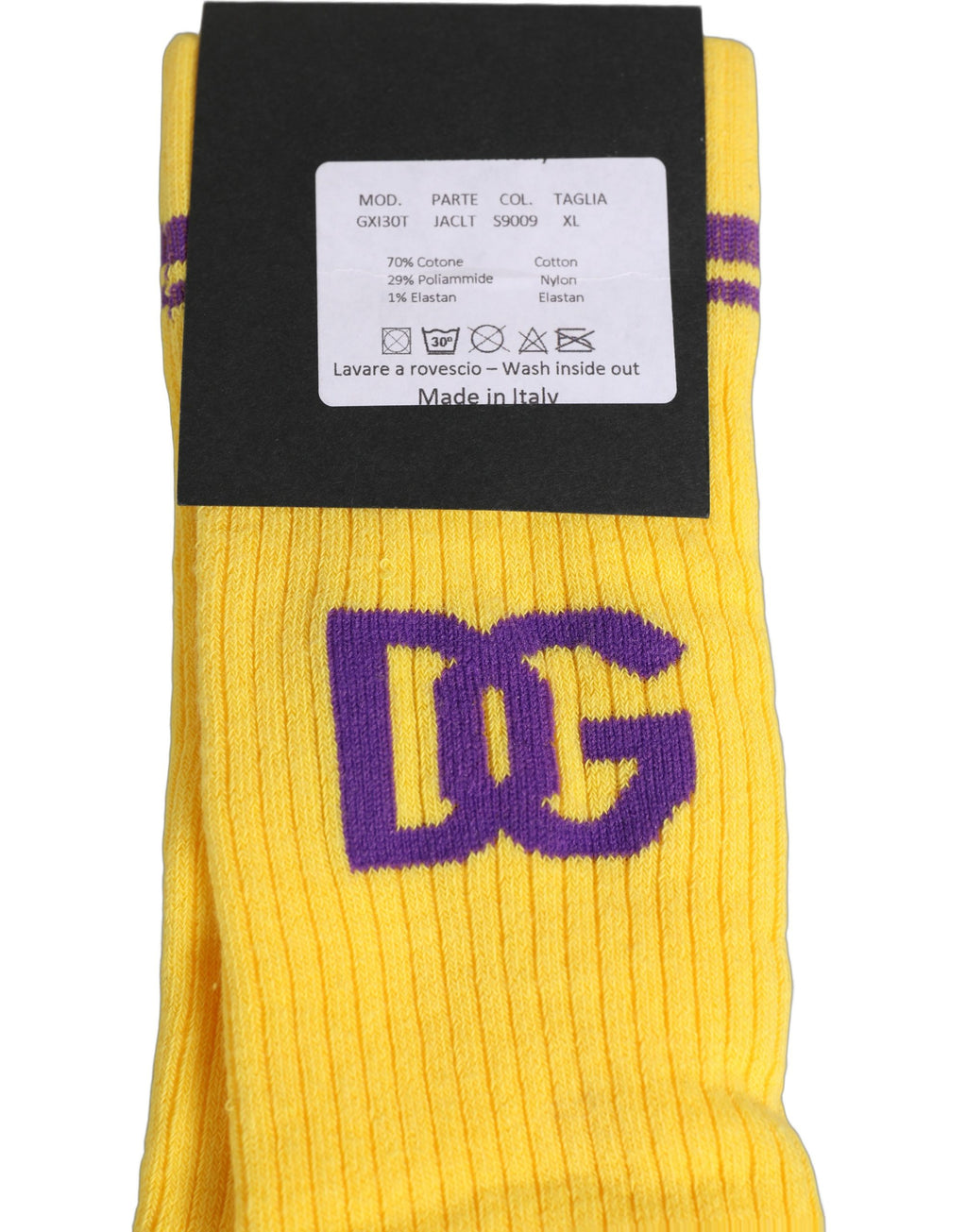 Dolce & Gabbana Herren gelbe DG Logo Socken über der Wade