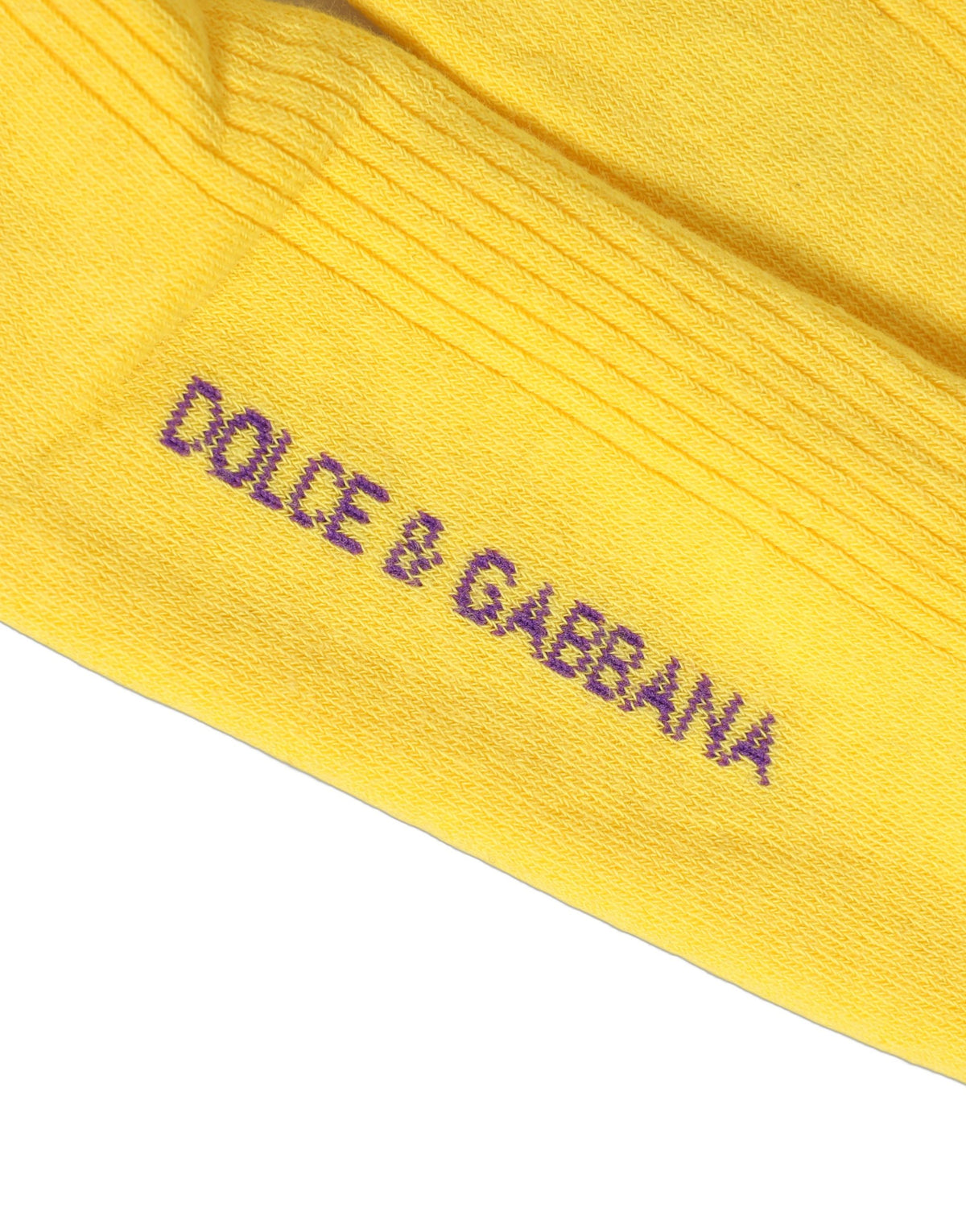 Dolce & Gabbana Herren gelbe DG Logo Socken über der Wade