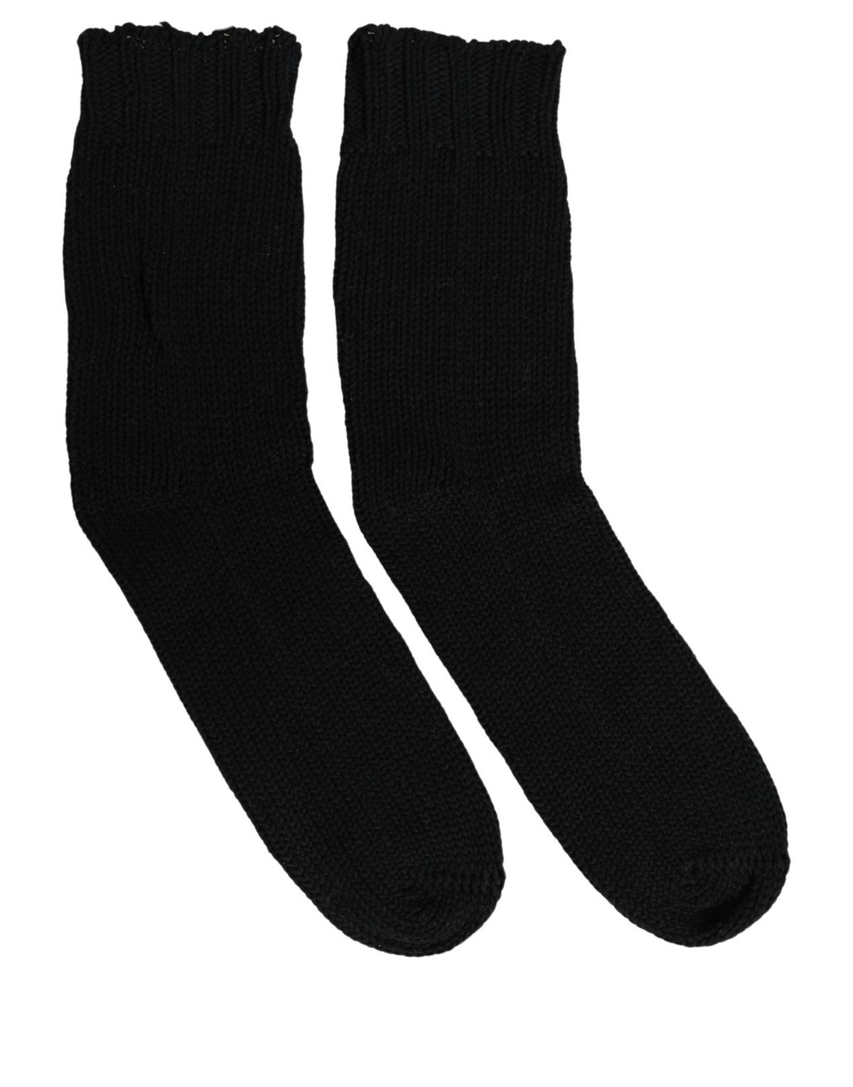 Dolce & Gabbana Herren dunkelblaue Baumwoll-Rippstrick-Wadensocken