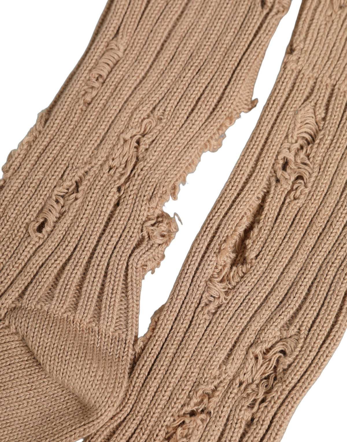 Dolce & Gabbana Beige Socken aus Baumwolle mit Distressed-Effekt, wadenlang