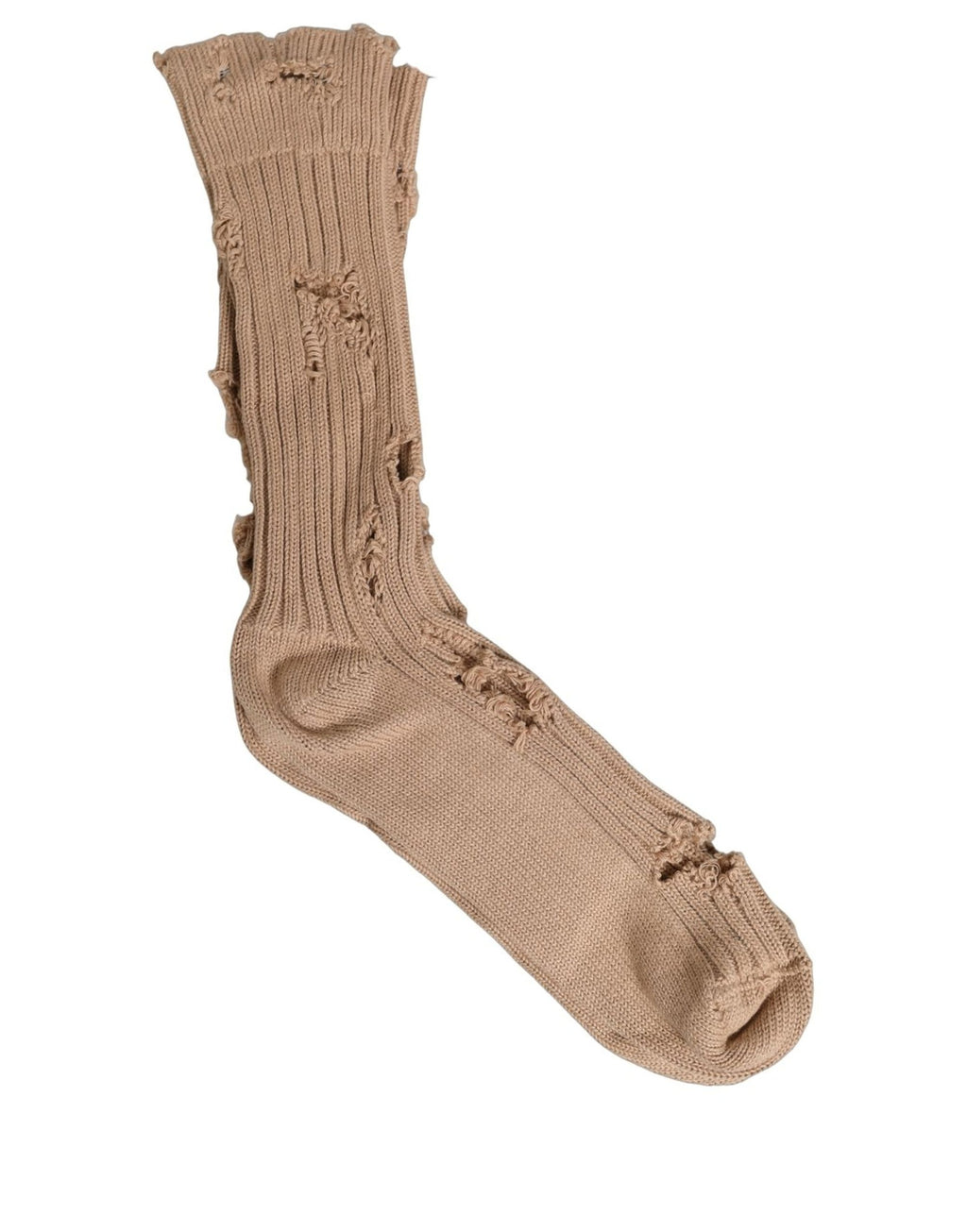 Dolce & Gabbana Beige Socken aus Baumwolle mit Distressed-Effekt, wadenlang