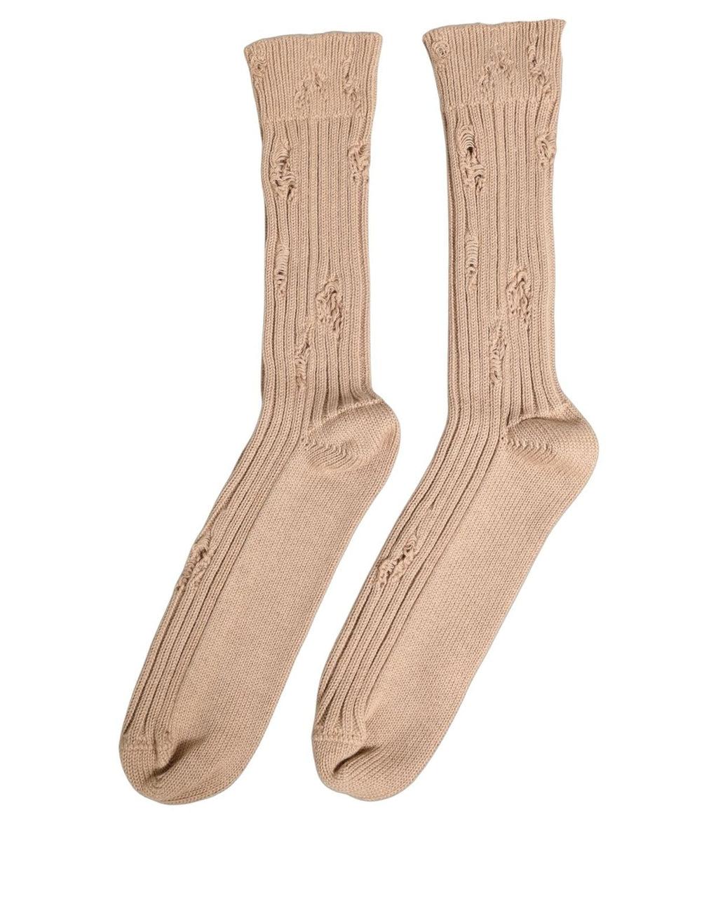 Dolce & Gabbana Beige Baumwoll Socken Mit Gebrauchsspuren Und Mittelhohem Schaft