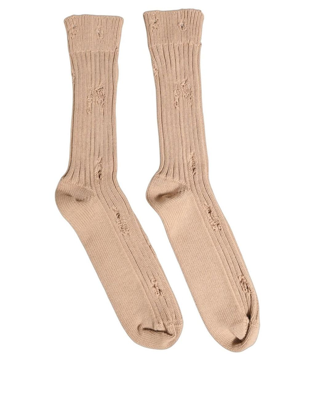 Dolce & Gabbana Beige Baumwoll Socken Mit Gebrauchsspuren Und Mittelhohem Schaft