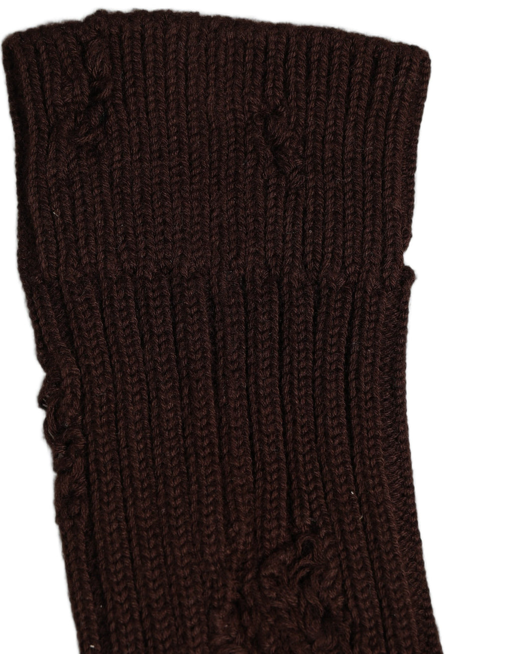 Dolce & Gabbana Dunkelbraune Baumwolle Distressed Wadenhohe Socken