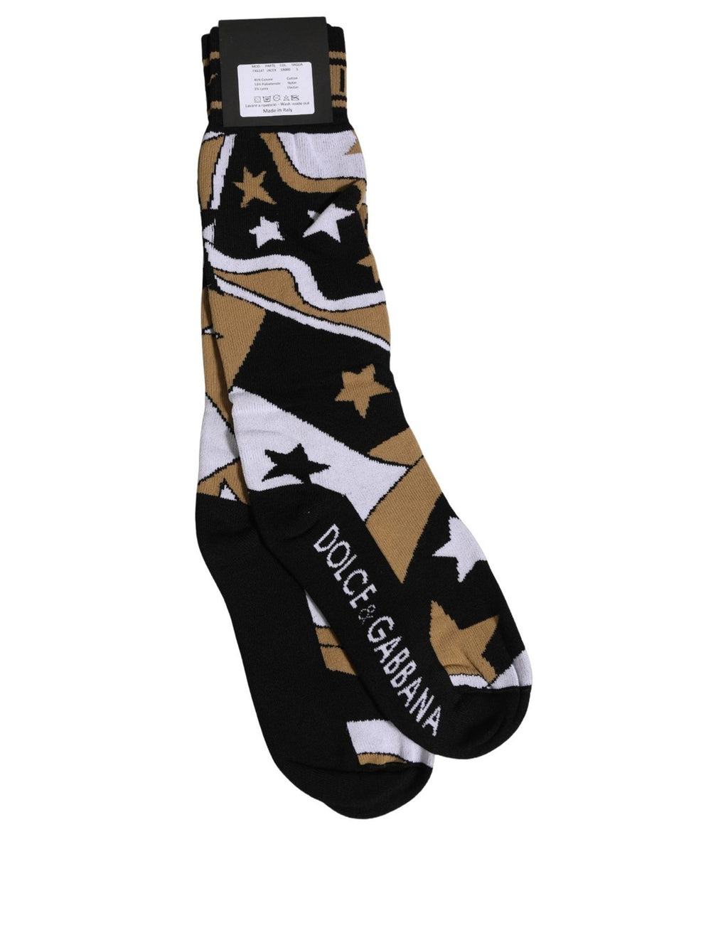 Dolce & Gabbana Weiße Wadenhohe Socken mit Tupfenmuster