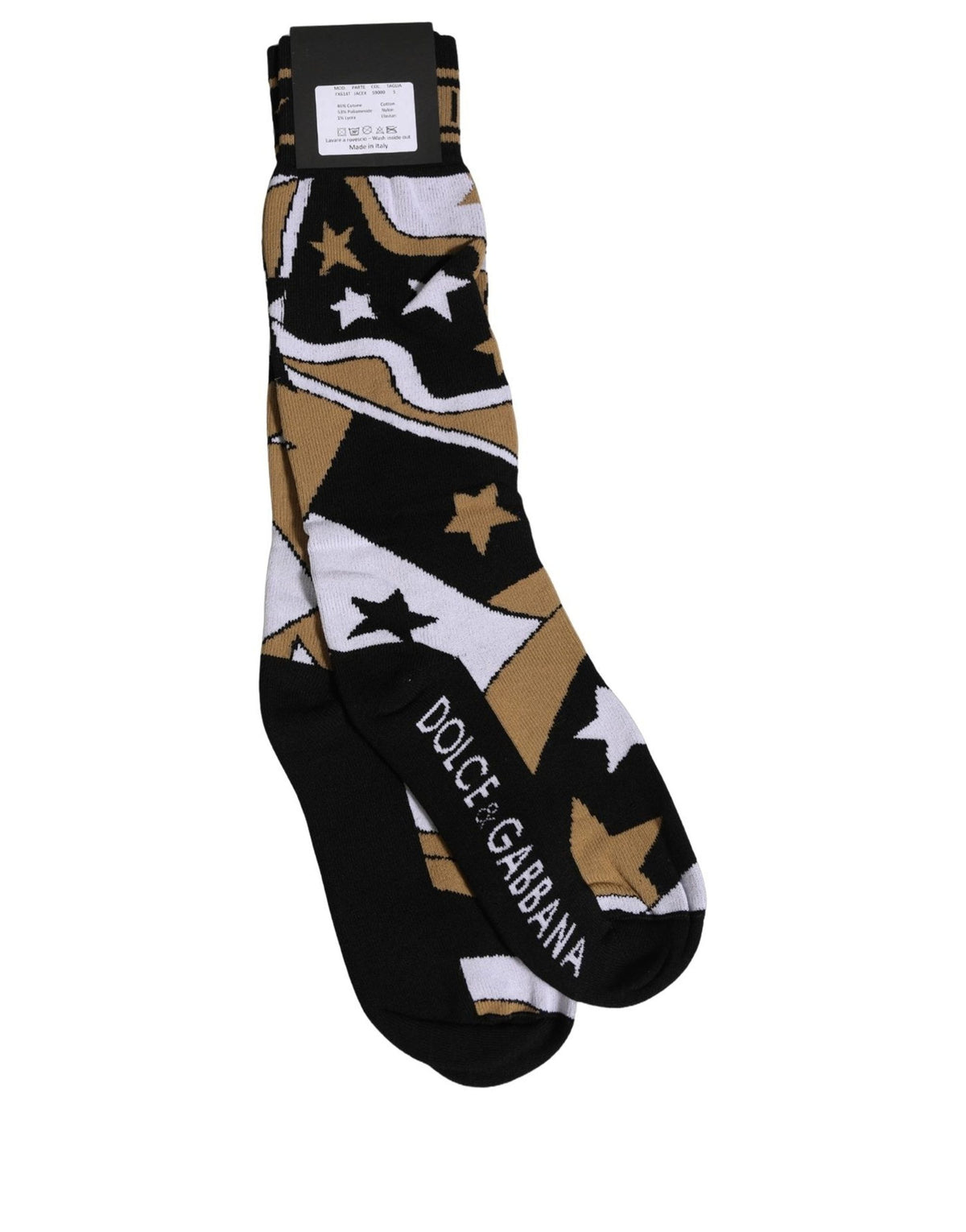 Dolce & Gabbana Weiße Wadenhohe Socken mit Tupfenmuster