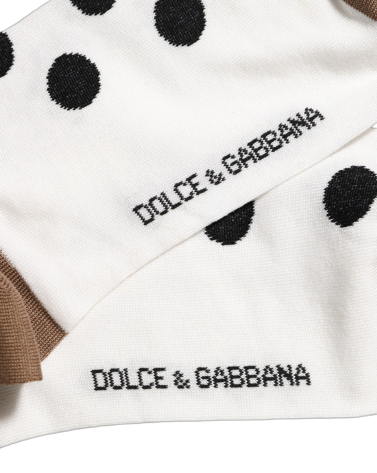 Dolce & Gabbana Weiße Wadenhohe Socken mit Tupfenmuster
