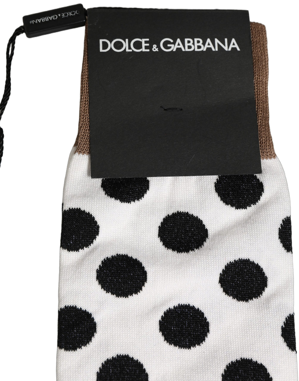 Dolce & Gabbana Weiße Wadenhohe Socken mit Tupfenmuster