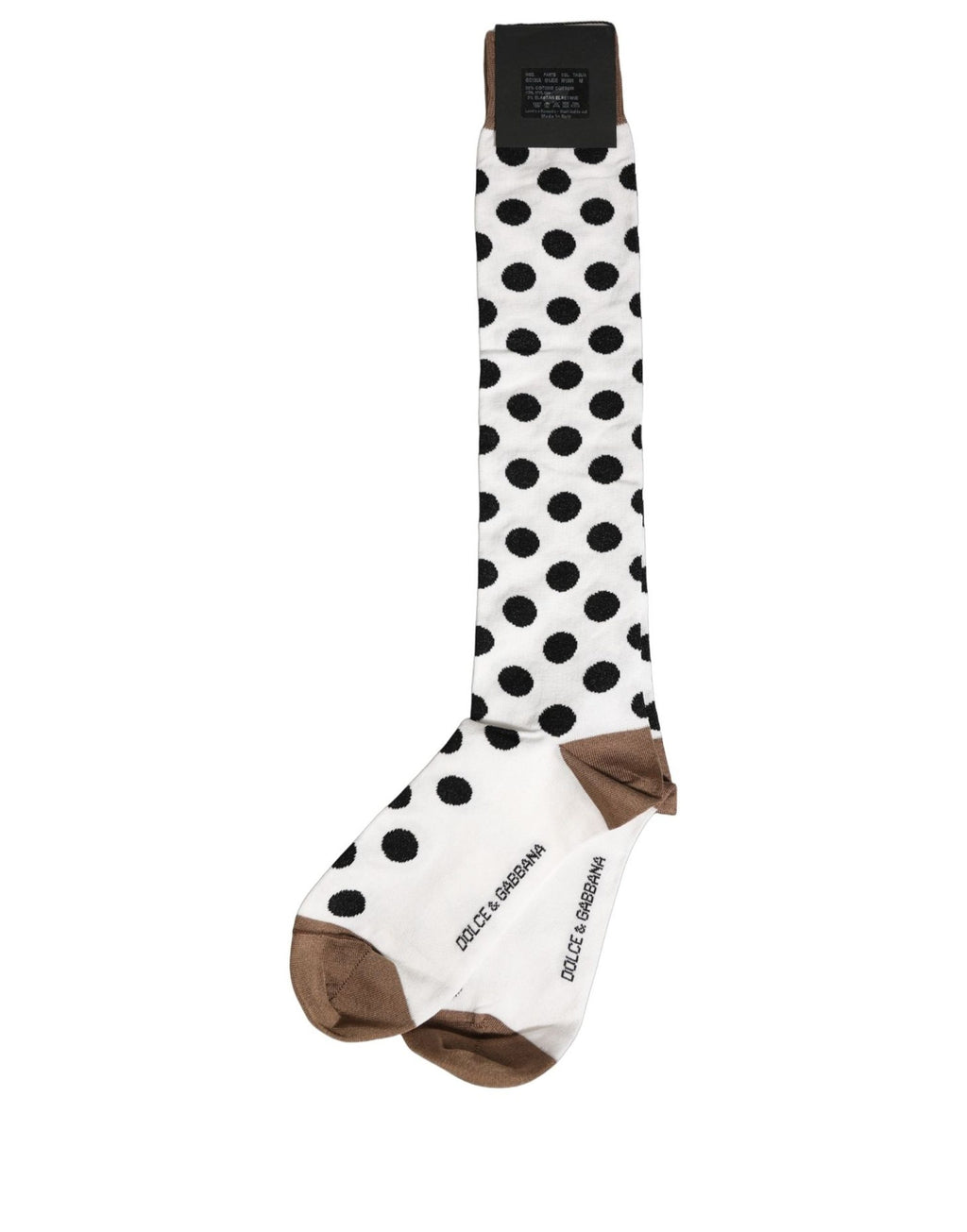 Dolce & Gabbana Weiße Wadenhohe Socken mit Tupfenmuster