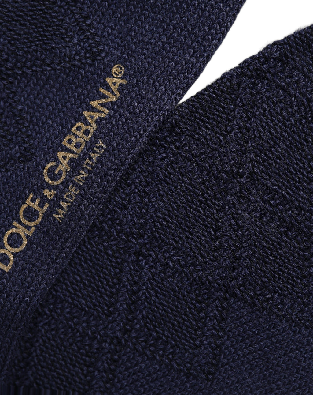Dolce & Gabbana Kniestrümpfe aus marineblauer Wolle mit Wappen-Logo