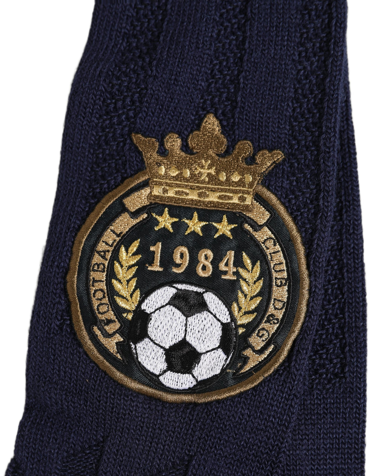 Dolce & Gabbana Kniestrümpfe aus marineblauer Wolle mit Wappen-Logo