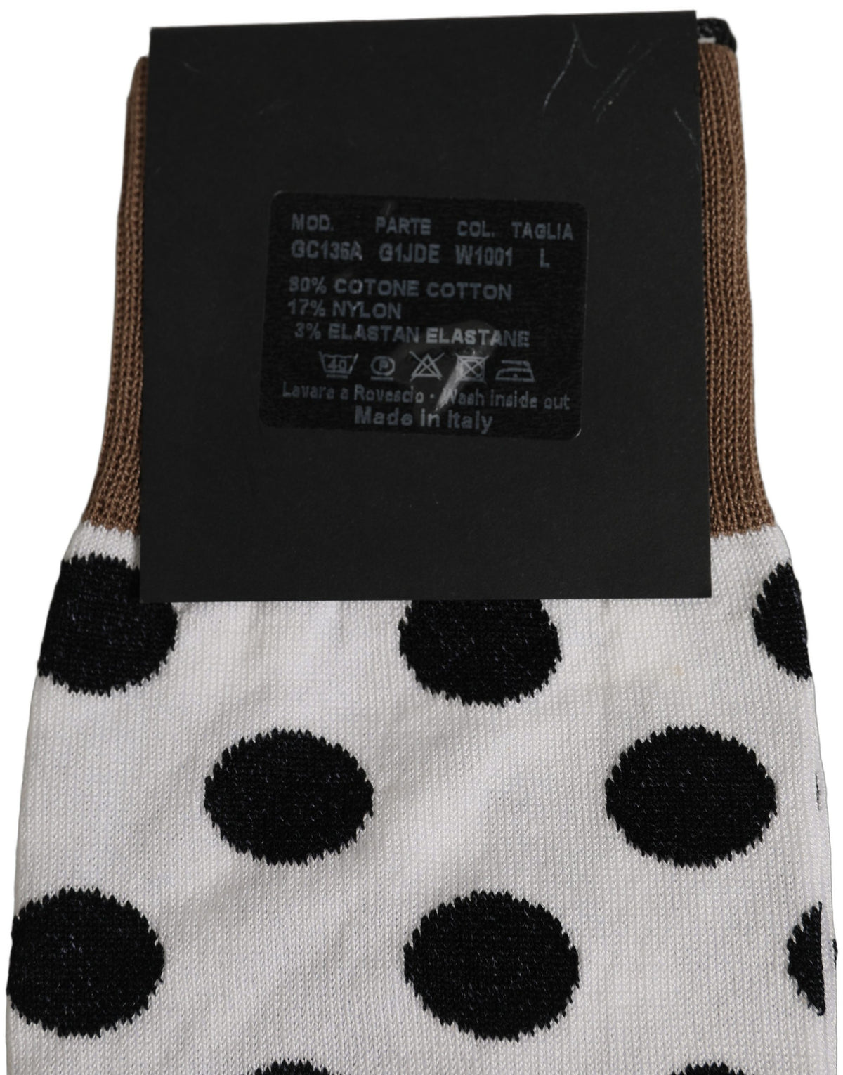 Dolce & Gabbana Weiße Wadenhohe Socken mit Tupfenmuster
