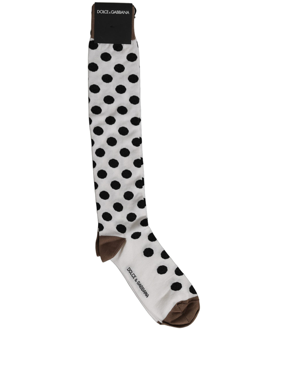 Dolce & Gabbana Weiße Wadenhohe Socken mit Tupfenmuster