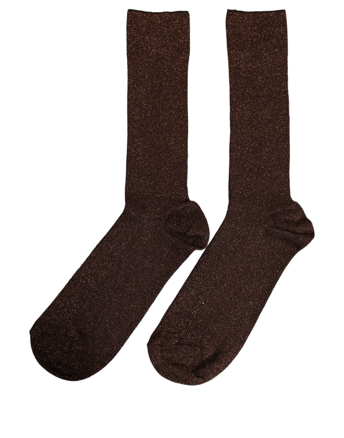 Dolce & Gabbana Dunkelbraune Viskose Logo Wadenhohe Accessoire-Socken