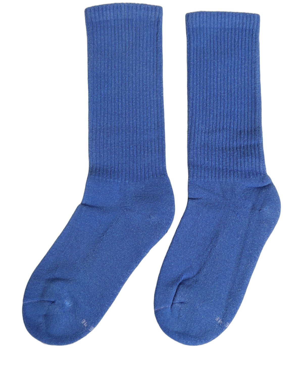 Dolce & Gabbana Blaue Damen-Socken aus gerippter Baumwolle, wadenhoch