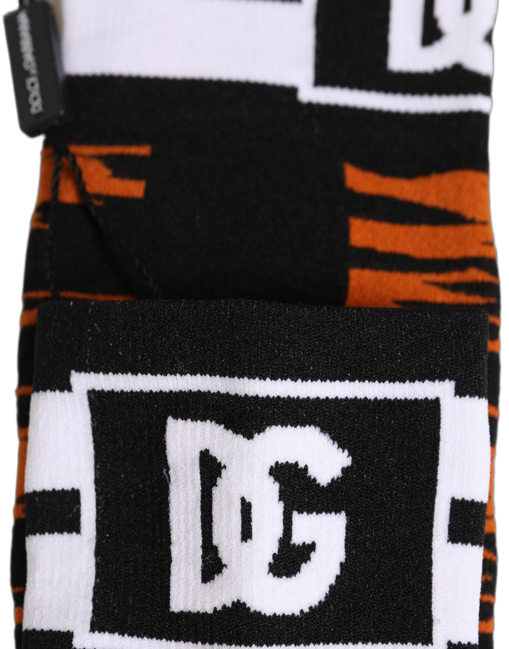 Dolce & Gabbana orange schwarz Tigerstreifen kniehohe Socken