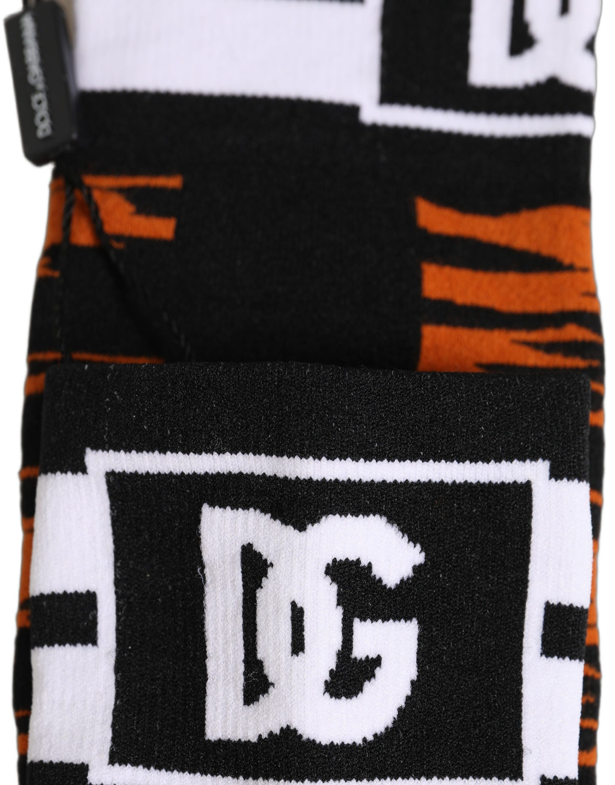 Dolce & Gabbana orange schwarz Tigerstreifen kniehohe Socken