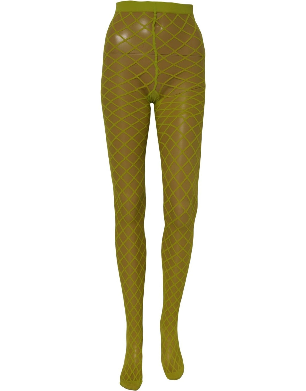 Dolce & Gabbana Grüne Nylon-Fischernetz-Strumpfhose Strümpfe Socken