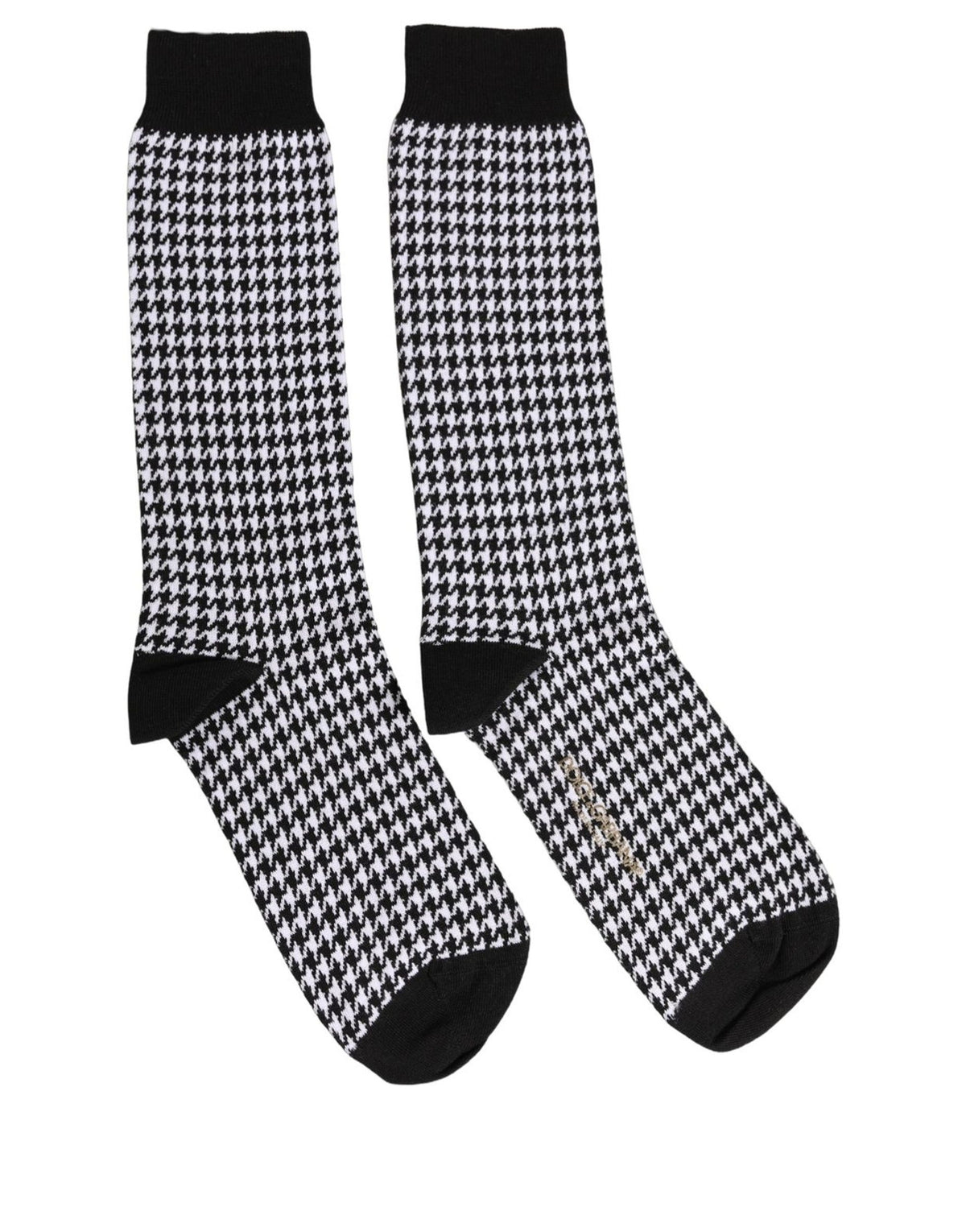 Dolce & Gabbana Schwarz Weiß Hahnentritt Wadenhohe Ziersocken