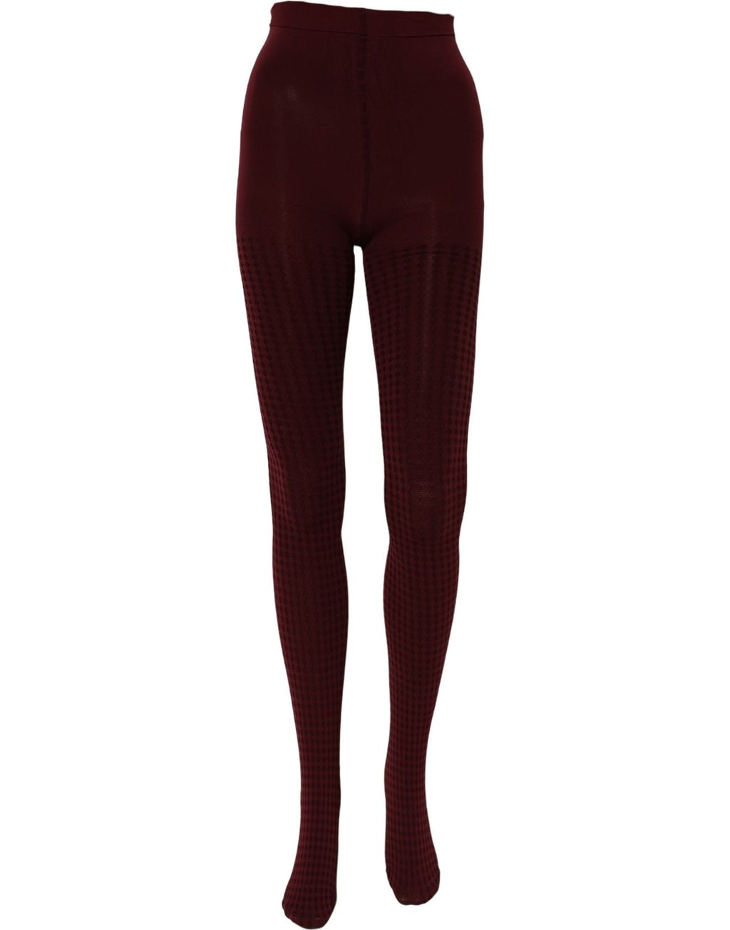 Dolce & Gabbana Burgundfarbene Nylon-Fischnetzstrumpfhose