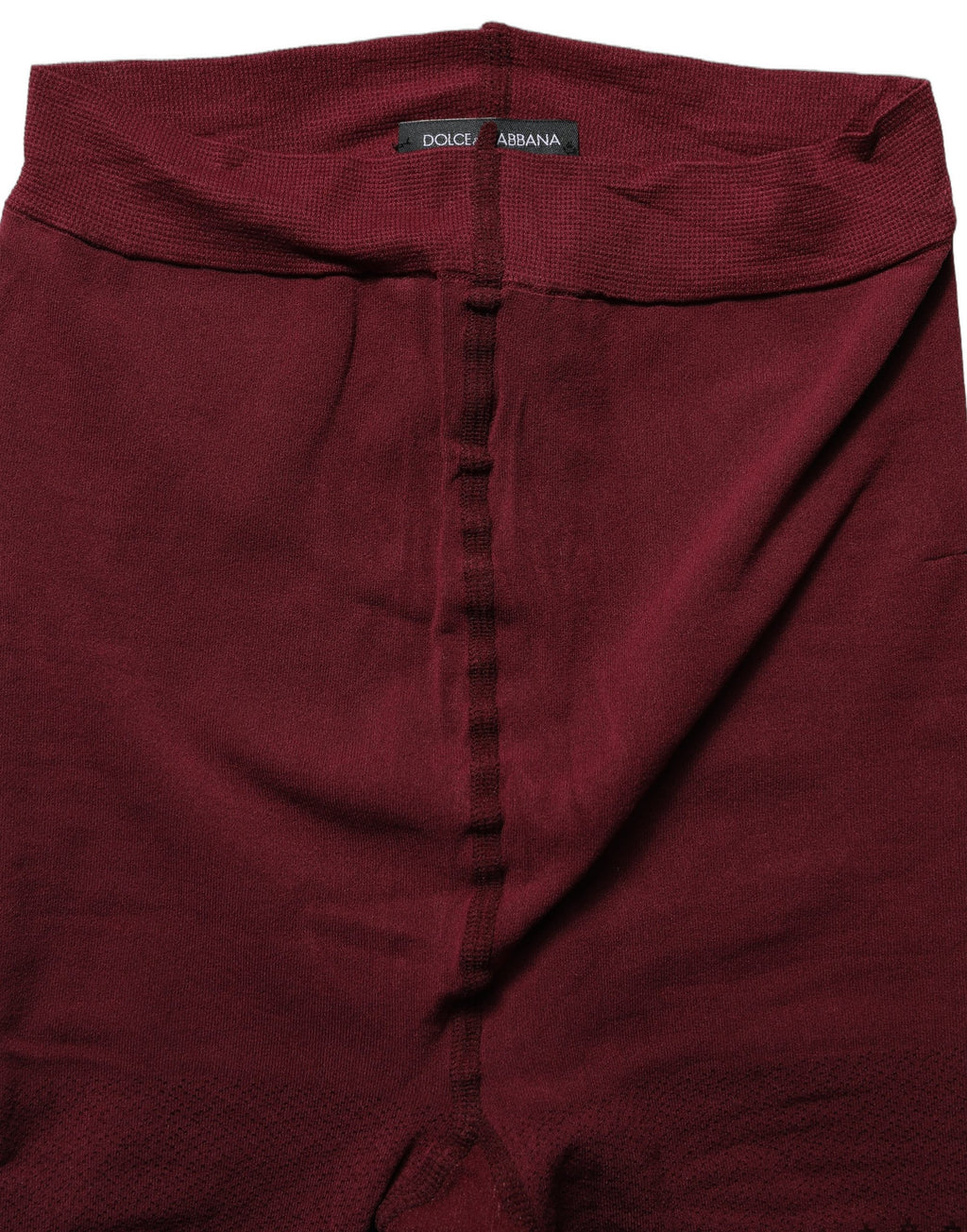 Dolce & Gabbana Burgundfarbene Nylon-Fischnetzstrumpfhose