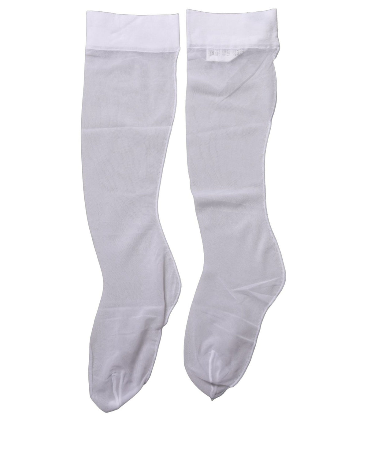 Dolce & Gabbana Weiße kniehohe transparente Nylon-Accessoire-Socken