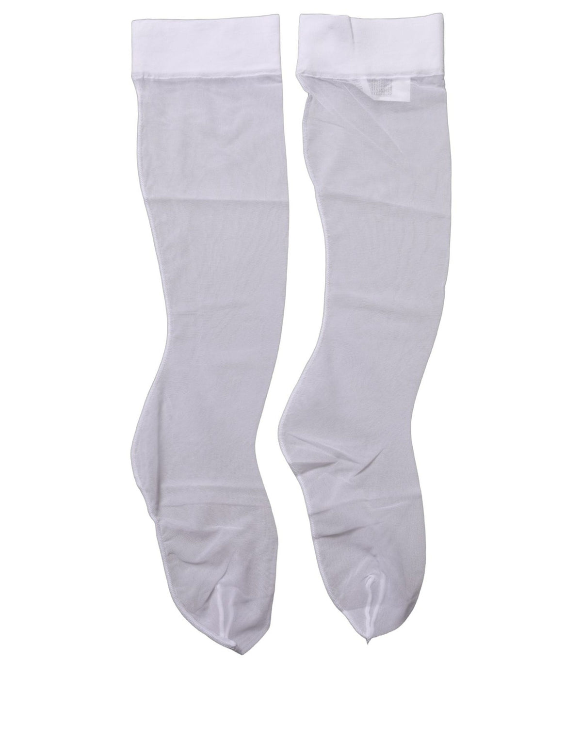 Dolce & Gabbana Weiße kniehohe transparente Nylon-Accessoire-Socken