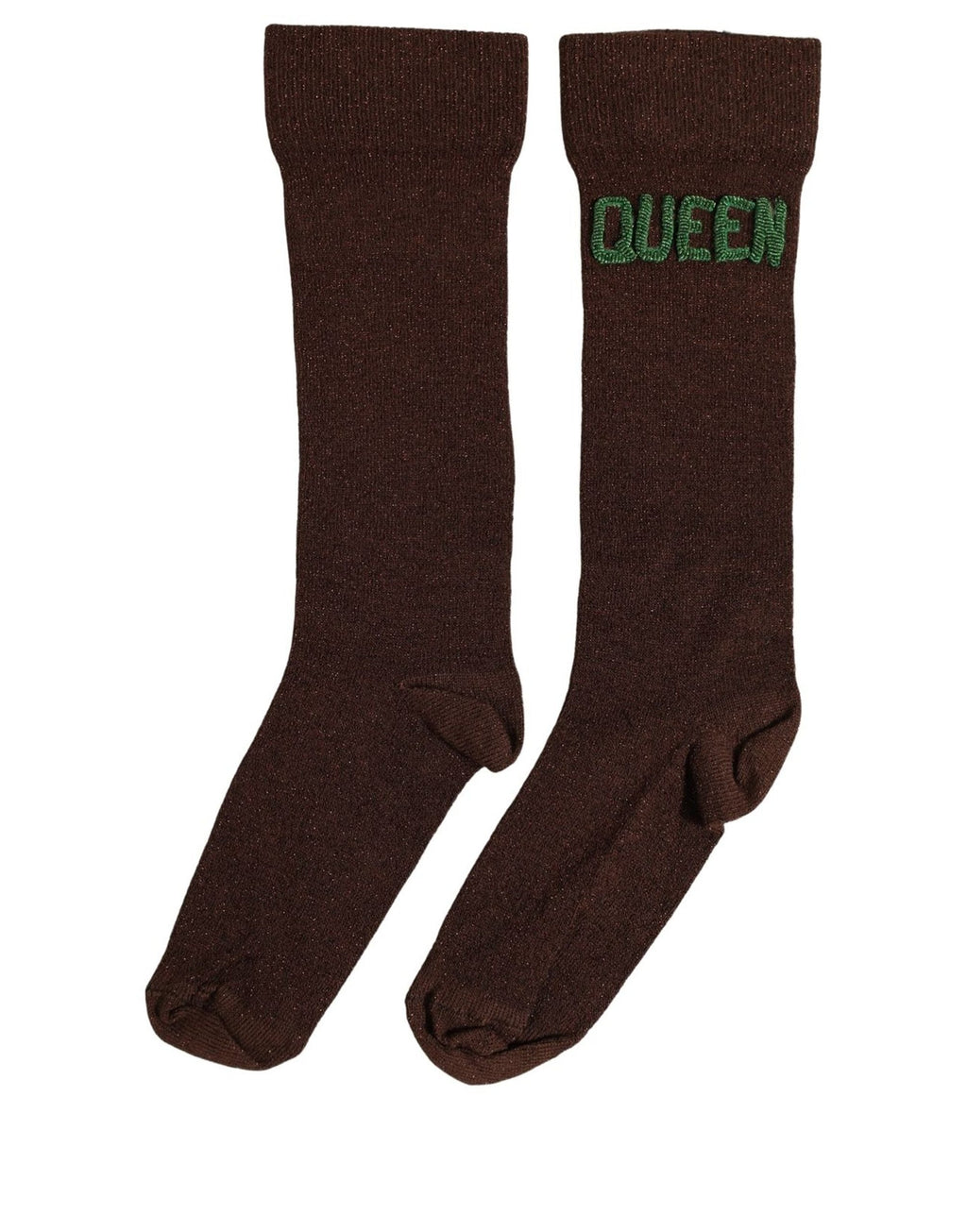 Dolce & Gabbana Braune bestickte Baumwollsocken bis zur Mitte der Wade