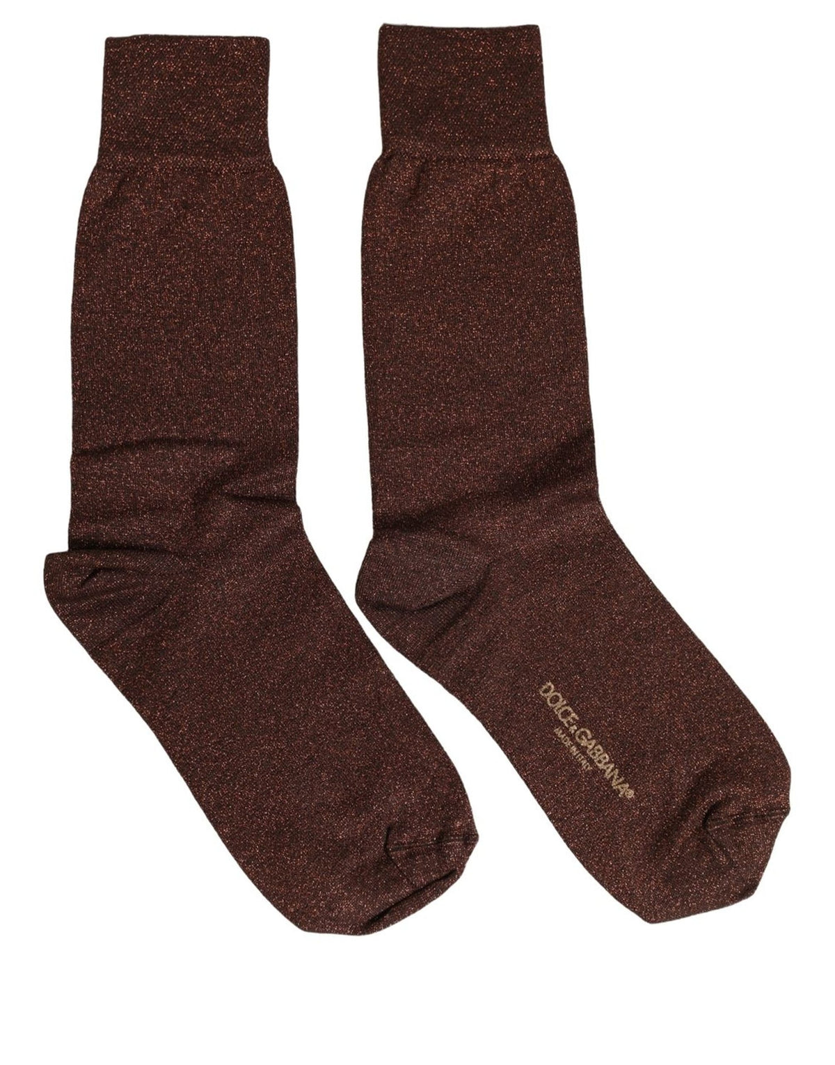 Dolce & Gabbana Dunkelbraune Viskose-Wadenlange Accessoire-Socken
