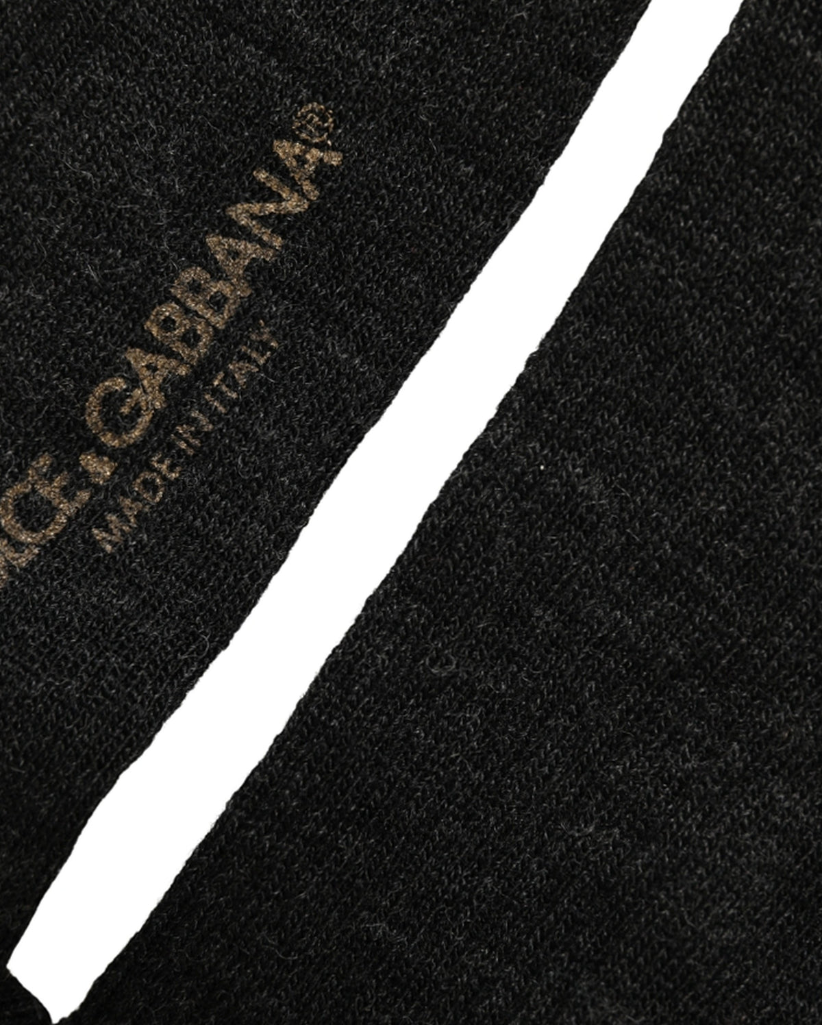 Dolce & Gabbana Schwarze kniehohe Socken aus Wolle mit DG-Logo