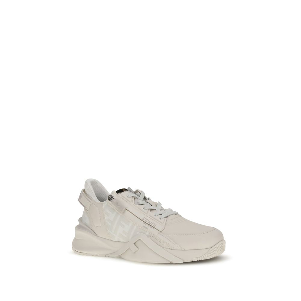 Baskets athlétiques Fendi en cuir de veau blanc Bos Taurus